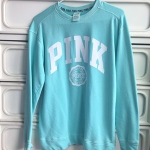 VS PINK Teal Logo Crewneck